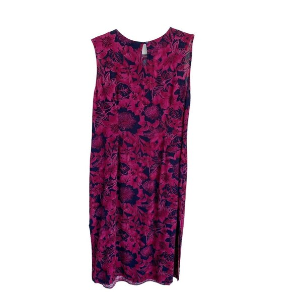 Vintage Northern Reflections Floral Midi Dress – 90s Y2K Burgundy – Size 12 - Picture 6 of 13
